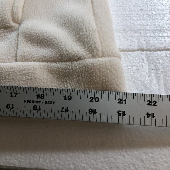 Merona Womens Size L Full Zip Knit Sweater Jacket Fleece Ivory White Coat - Picture 9 of 12